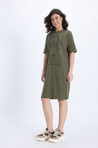 Zivame Knit Cotton Loungewear Dress - Grape Leaf — thumbnail 3